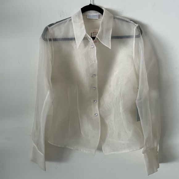 SEPARATE ELLEMENTS see through button down blouse Classy size 10 - Picture 1 of 5